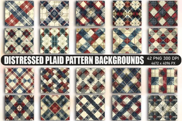 Distressed Plaid Pattern Backgrounds: A Textured Design Toolkit