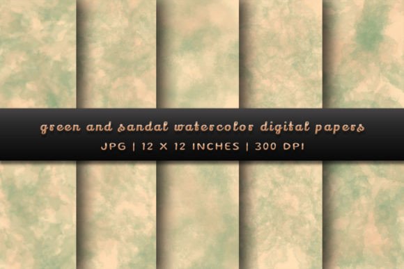 Elevate Your Creative Projects with Green and Sandal Watercolor Backgrounds