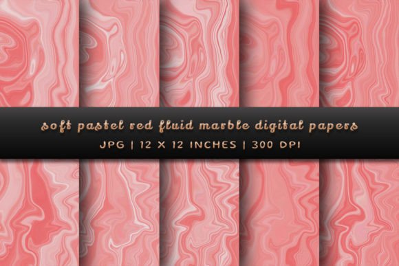 Elevate Your Design Palette with Soft Pastel Red Fluid Marble