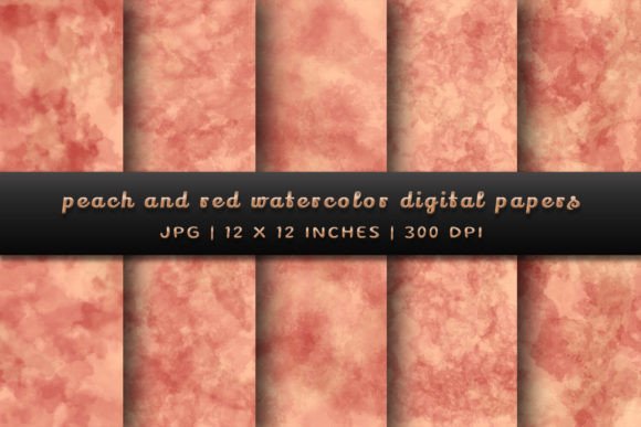 Elevate Your Projects with Peach and Red Watercolor Backgrounds