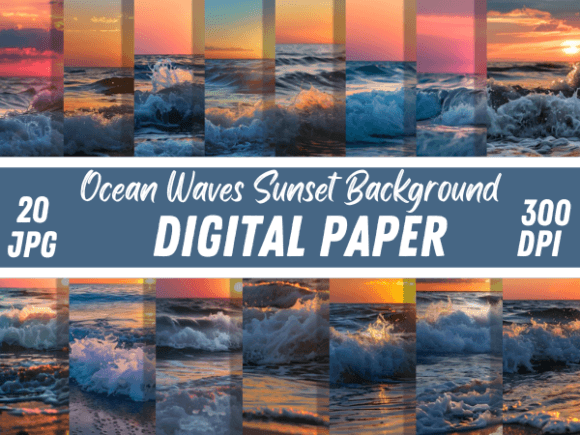Embrace Serenity: Using Ocean Waves Sunset Backgrounds