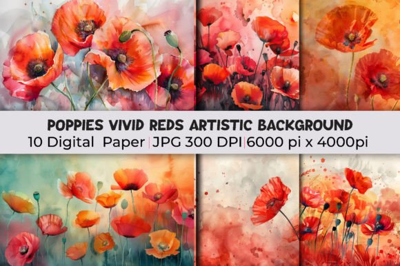 Enliven Your Visuals with Poppies Vivid Reds Artistic Backgrounds