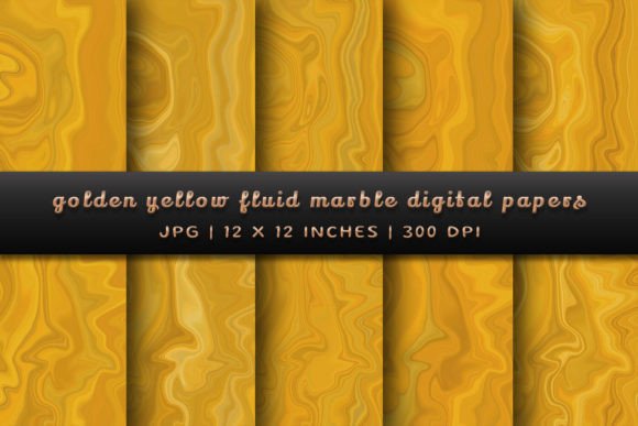 Golden Yellow Fluid Marble Backgrounds: A Designer's Warm Touch