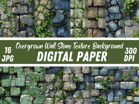 Overgrown Wall Stone Moss Backgrounds: Earthy Textures for Authentic Design