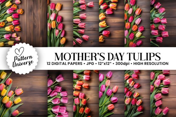 Timeless Appeal: 12 Mother's Day Wooden Tulip Backgrounds